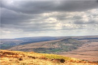 Marsden Moor, hill valley landscape.