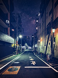 Night Backstreet, Tokyo city, Japan.