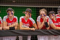 Smiling girl softball players. June 7, 2022.