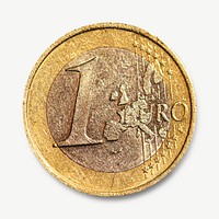 Euro coin collage element psd