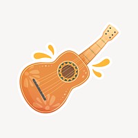 Wooden Hawaiian guitar illustration element vector