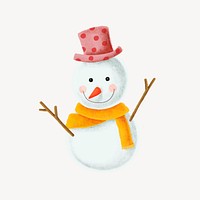 Cute snowman, Christmas celebration collage element psd
