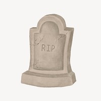 Tombstone, festive Halloween decoration collage element psd