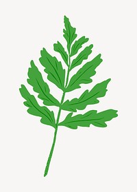 Green leaf illustration collage element vector