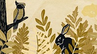 Bird botanical desktop wallpaper, animal illustration