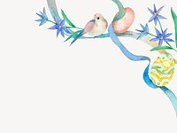 Easter spring border, watercolor vector