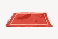 Red simple doormat collage element vector