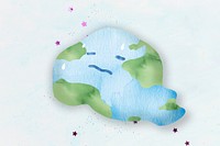 Cute global warming watercolor background
