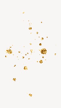 Gold glitter collage element psd