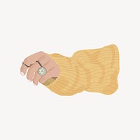 Aesthetic hand, yellow sweater collage element psd