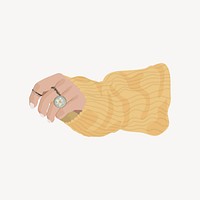 Aesthetic hand, yellow sweater collage element vector