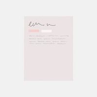 Pink writing paper collage element vector