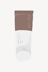 Skin care tube collage element vector