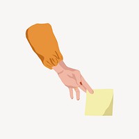 Hand holding sticky note vector illustration collage element 