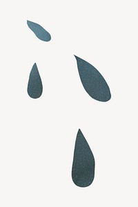 Paper water drops collage element psd