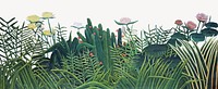 Henri Rousseau's forest border collage element psd, remixed by rawpixel