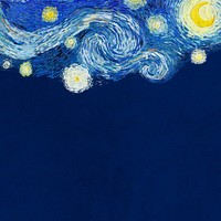 Blue Starry Night border background, Van Gogh's vintage illustration, remixed by rawpixel