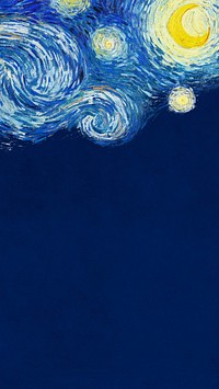 Blue Starry Night  mobile wallpaper, remixed by rawpixel