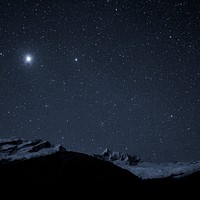 Starry sky background, night landscape image