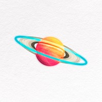 Planet Saturn collage element psd