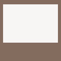 Brown frame, rectangle off white collage element vector