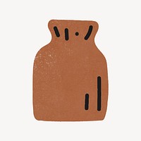 Brown vase doodle vector