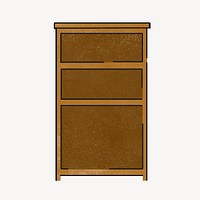 Wooden bookcase doodle vector