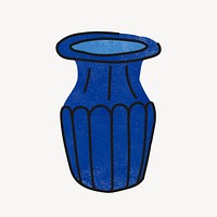 Blue vase doodle vector