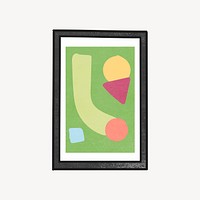 Green picture frame doodle vector