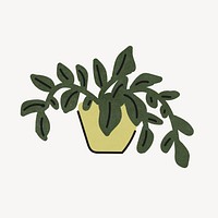 Potted plant doodle vector