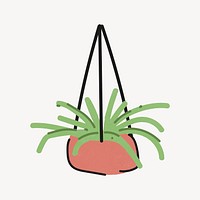 Hanging plant doodle, clipart vector