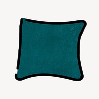 Teal cushion doodle vector