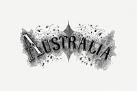 Australia font clip art psd. Free public domain CC0 image.