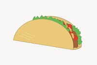 Taco Mexican food illustration. Free public domain CC0 image.