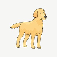 Golden Retriever clipart illustration psd. Free public domain CC0 image.