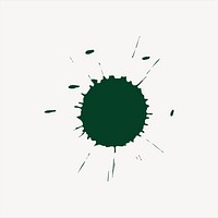 Dark green color splash clipart vector. Free public domain CC0 image.