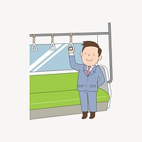 Businessman in train clipart illustration vector. Free public domain CC0 image.