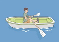 Paddle boat clipart illustration psd. Free public domain CC0 image.