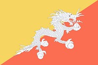 Flag of Bhutan illustration. Free public domain CC0 image.