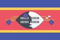 Flag of Eswatini clip art vector. Free public domain CC0 image.