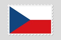 Czech Republic flag stamp illustration. Free public domain CC0 image.