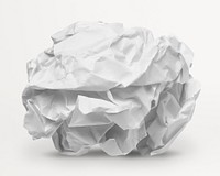 White crumpled paper ball psd