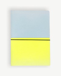 Neon yellow notebook, stationery collage element psd