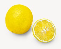 Fresh cut lemon collage element