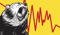 Bear market, yellow finance illustration