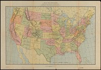             Map of the United States showing principal cities, rivers, and mountain ranges          