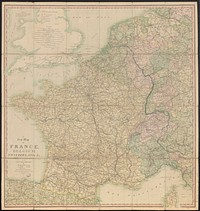             A new map of France, Belgium, Switzerland &c. : containing all the post & cross roads, with the rivers, & canals, also the old & new divisions          