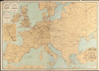             Eisenbahn, post und dampfschiffskarte von Europa = Railway, steam-boat and post map of Europe = Carte des chemins de fer, voies navigables et routes postales de l'Europe          