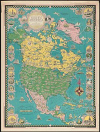             A pictorial map of North America          