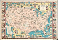             Catholic America : a pictorial map portraying the contribution of Catholics in the development of the United States of America 1492 to 1946          